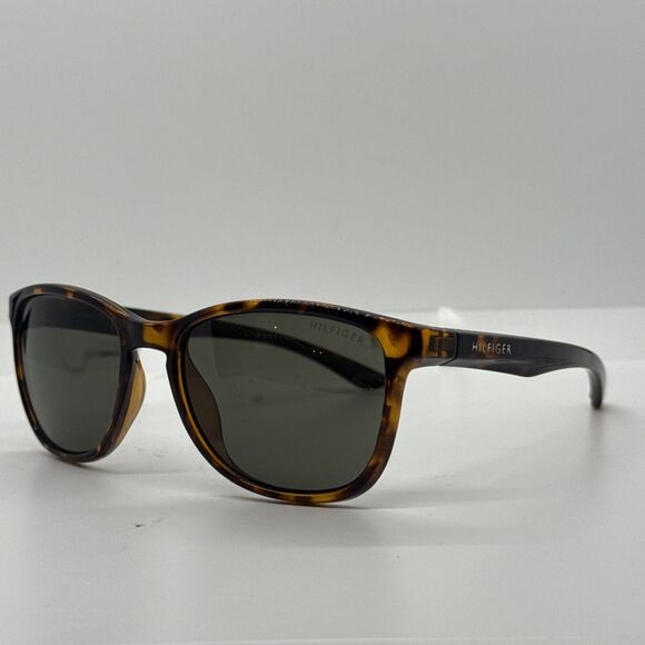 Tommy Hilfiger Duke MP OM481 Sunglasses Brown Tortoise Green Lens 54-18 140 mm - Picture 1 of 7